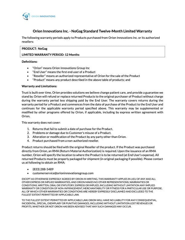 NoGag - avoid vomiting reflection, 20 x 0.5 g