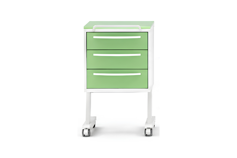 Weesgaard rolling table with three drawers