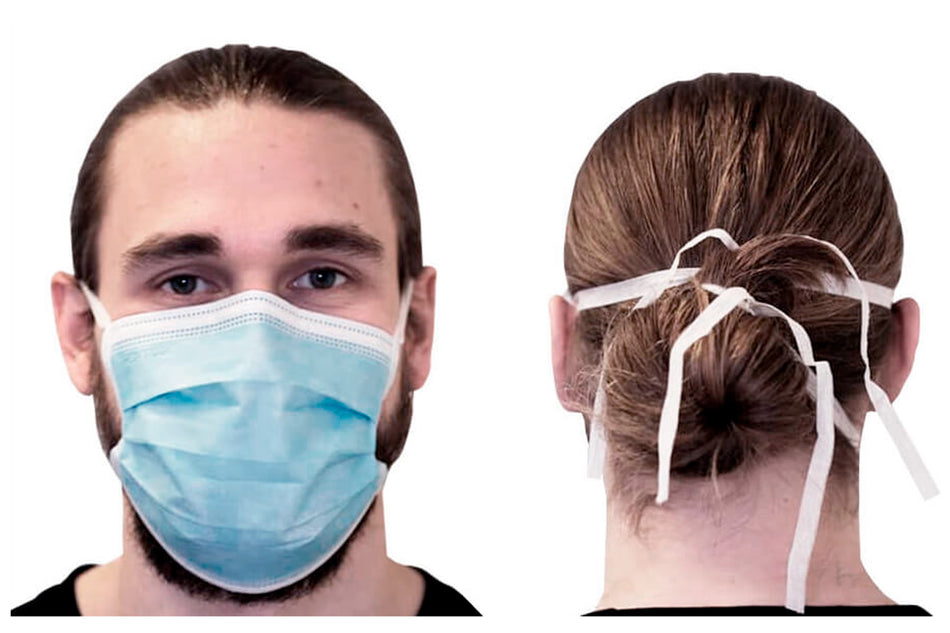 Premium mouth mask with ribbon, pack of 50 pcs
