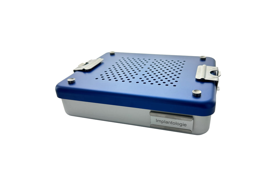 Aluminum sterilization cassettes, an environmentally friendly alternative to disposable sterilization bags.