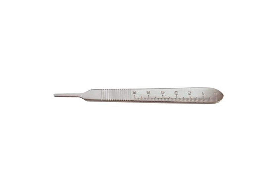 Scalpel shaft with millimeter scale