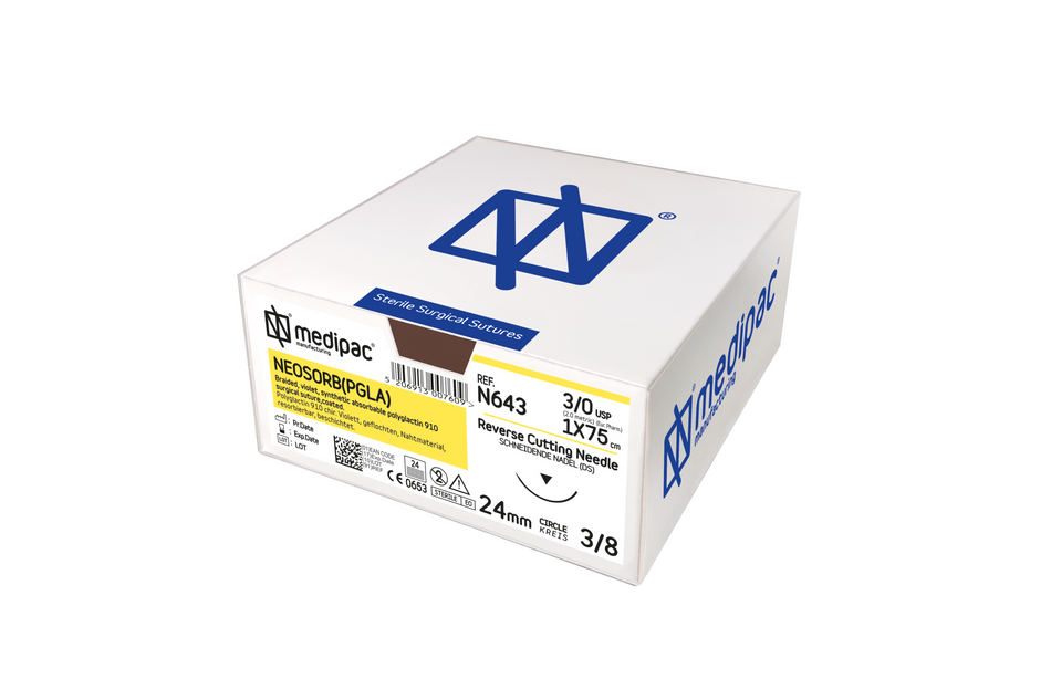 Neosorb (similar to Vicryl ordinary) - Absorbable. Pack of 24 pcs.