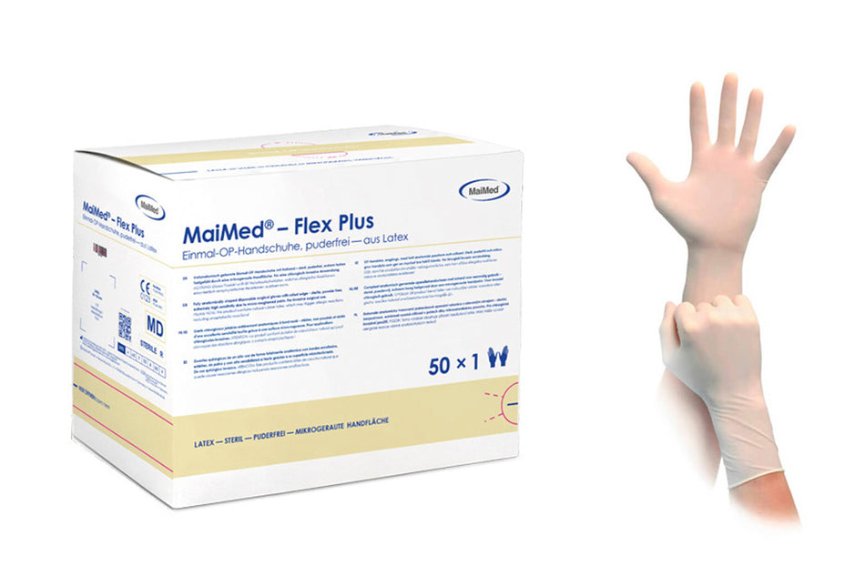 Flex Plus Latex gloves pack of 50 pairs