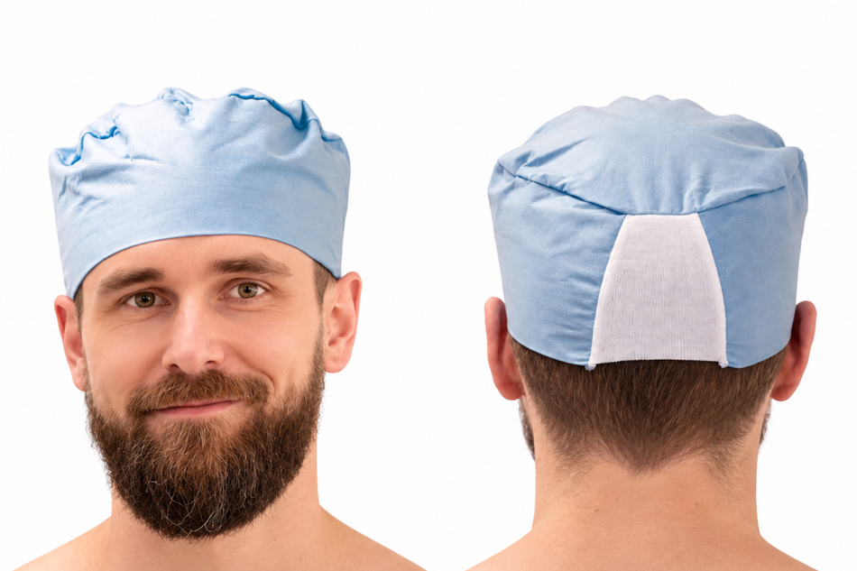 Cap with elastic in the neck, pack of 50 pcs