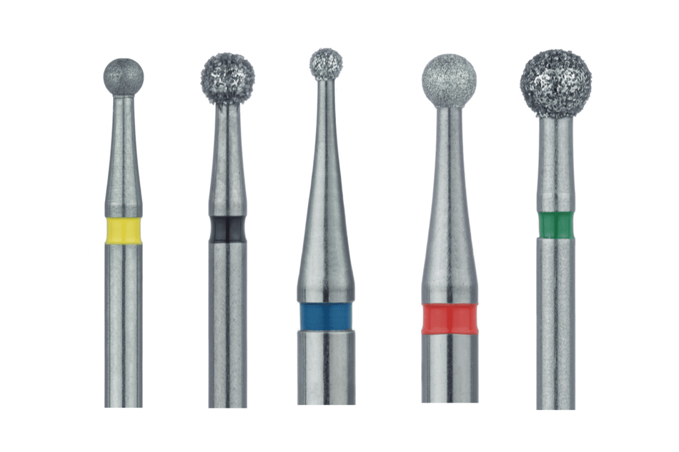 Round diamond drill, pack of 5. (FG/CA/HP)