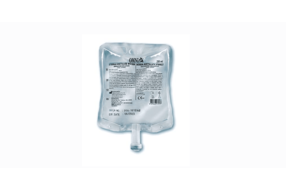Rinse water sodium chloride in 250 ml bags.