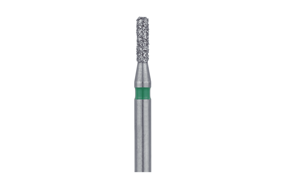 Round cylinder diamond drill, pack of 5. (FG, 014, Green)