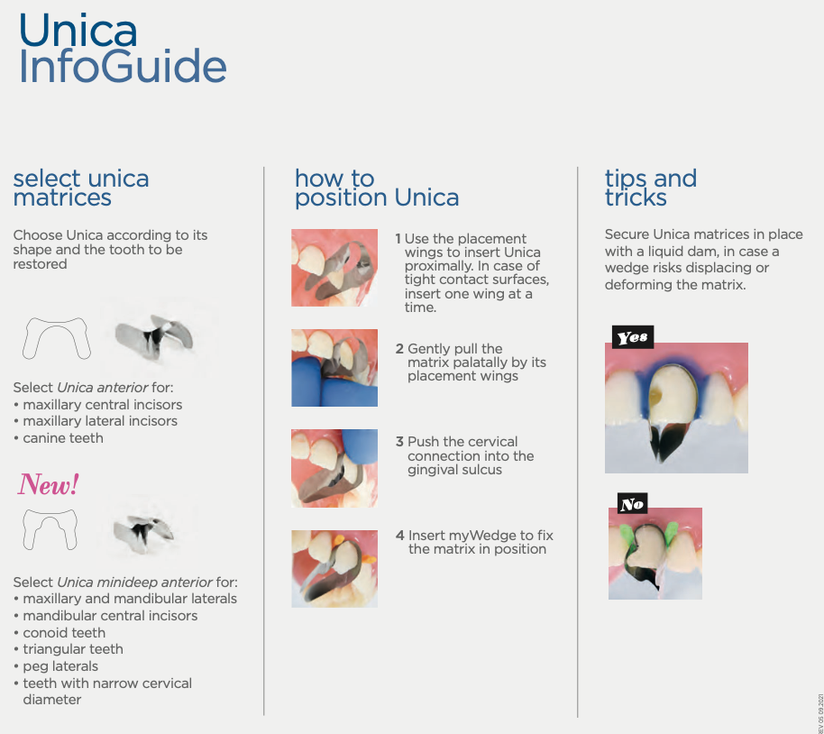 Unica MINI DEEP incisor matrix, pack of 12 pcs.