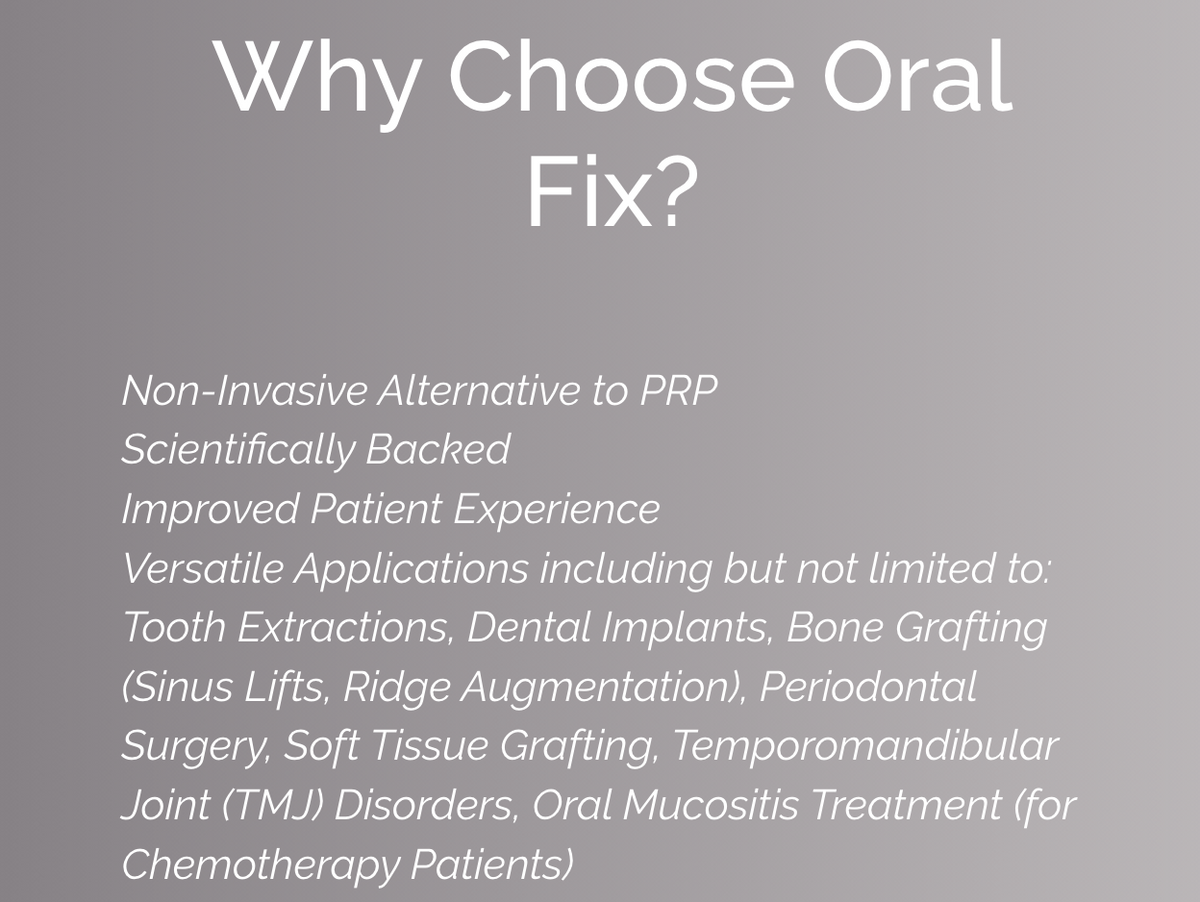 Non Invasive Alternative To Common Reed Oral Fix, Non invasive alternative to PRP – Weesgaard Dental.com