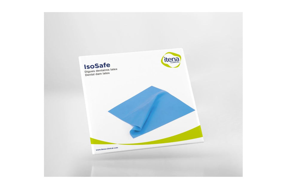 Blue rubber dam with latex, pack of 36.